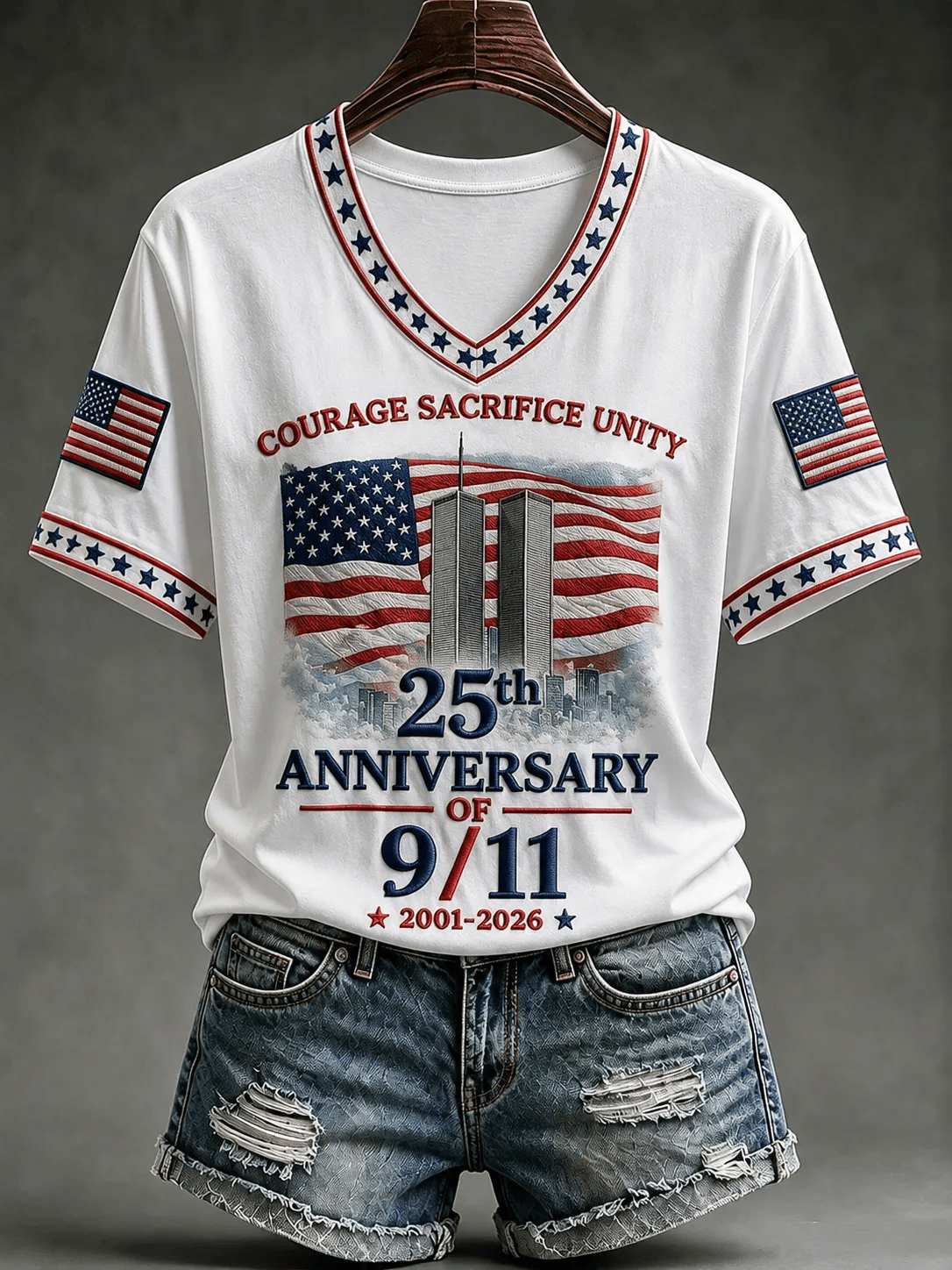 Women's Retro 9.11 Never Forget Print T-shirt