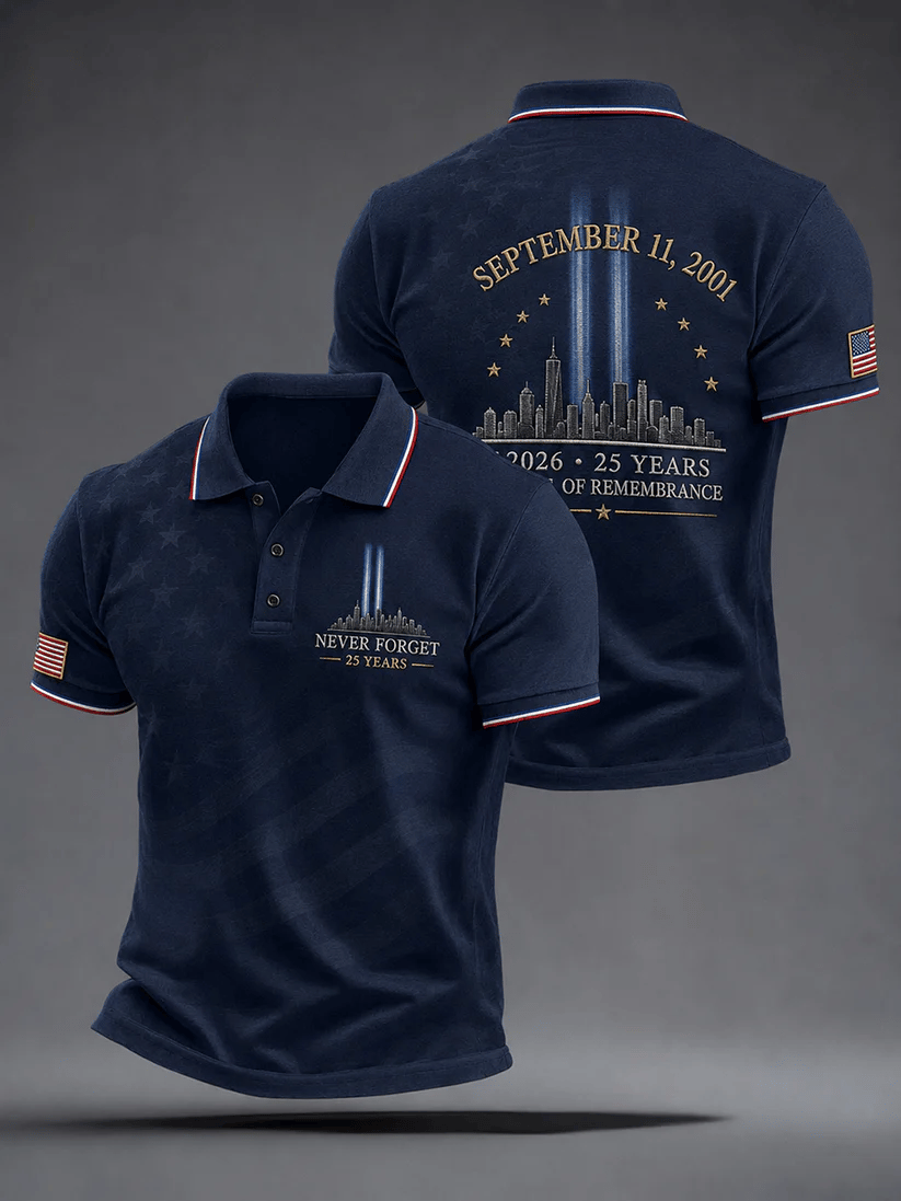 Men's 9/11 25th Anniversary We Will Never Forget Printed Shirt