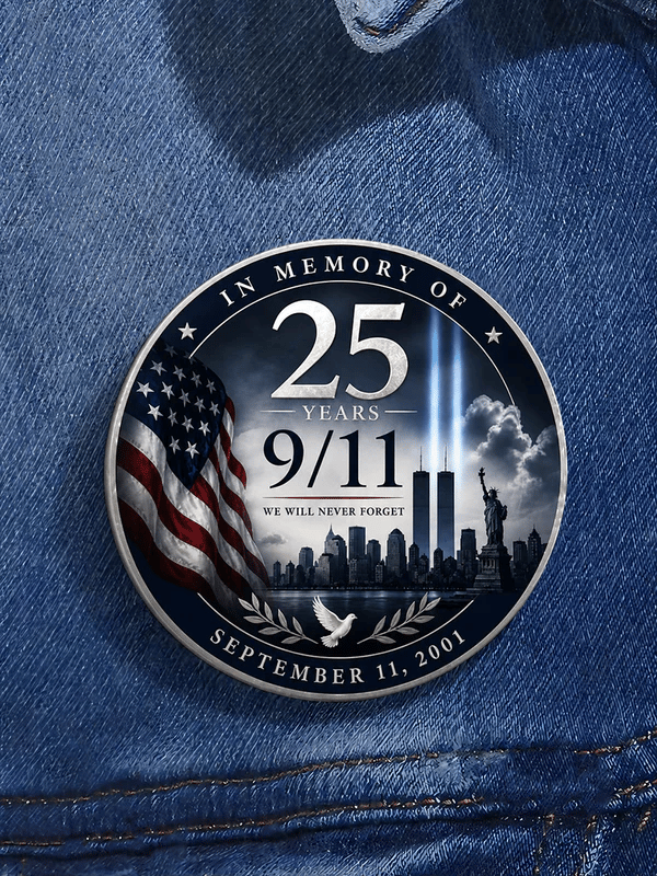 Unisex 9/11 25th Anniversary We Will Never Forget Brooch