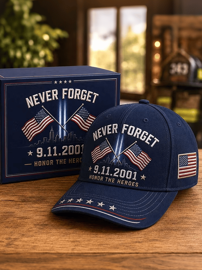 Never Forget 9/11 2001 American Flag Honor The Heroes Baseball Cap