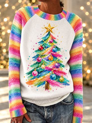 Women's Christmas Tree Print Sweater