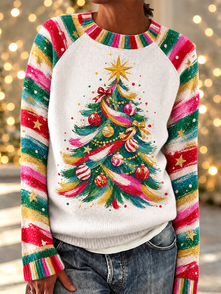 Women's Christmas Tree Print Sweater