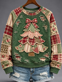 Women's Christmas Tree Print Sweatshirt