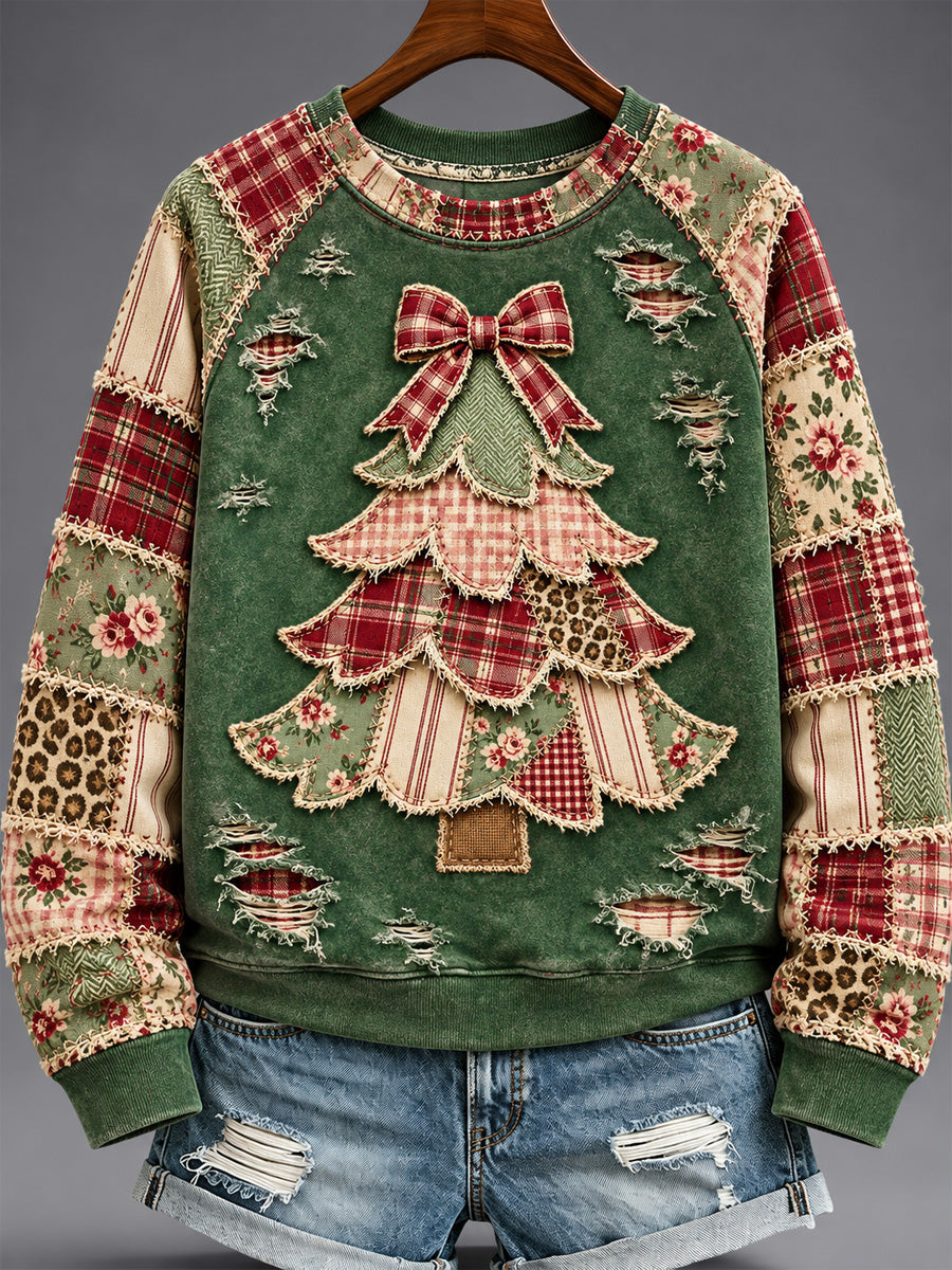 Women's Christmas Tree Print Sweatshirt