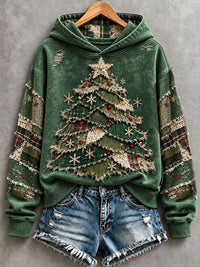 Women's Christmas Tree Print Regular Sweatshirt