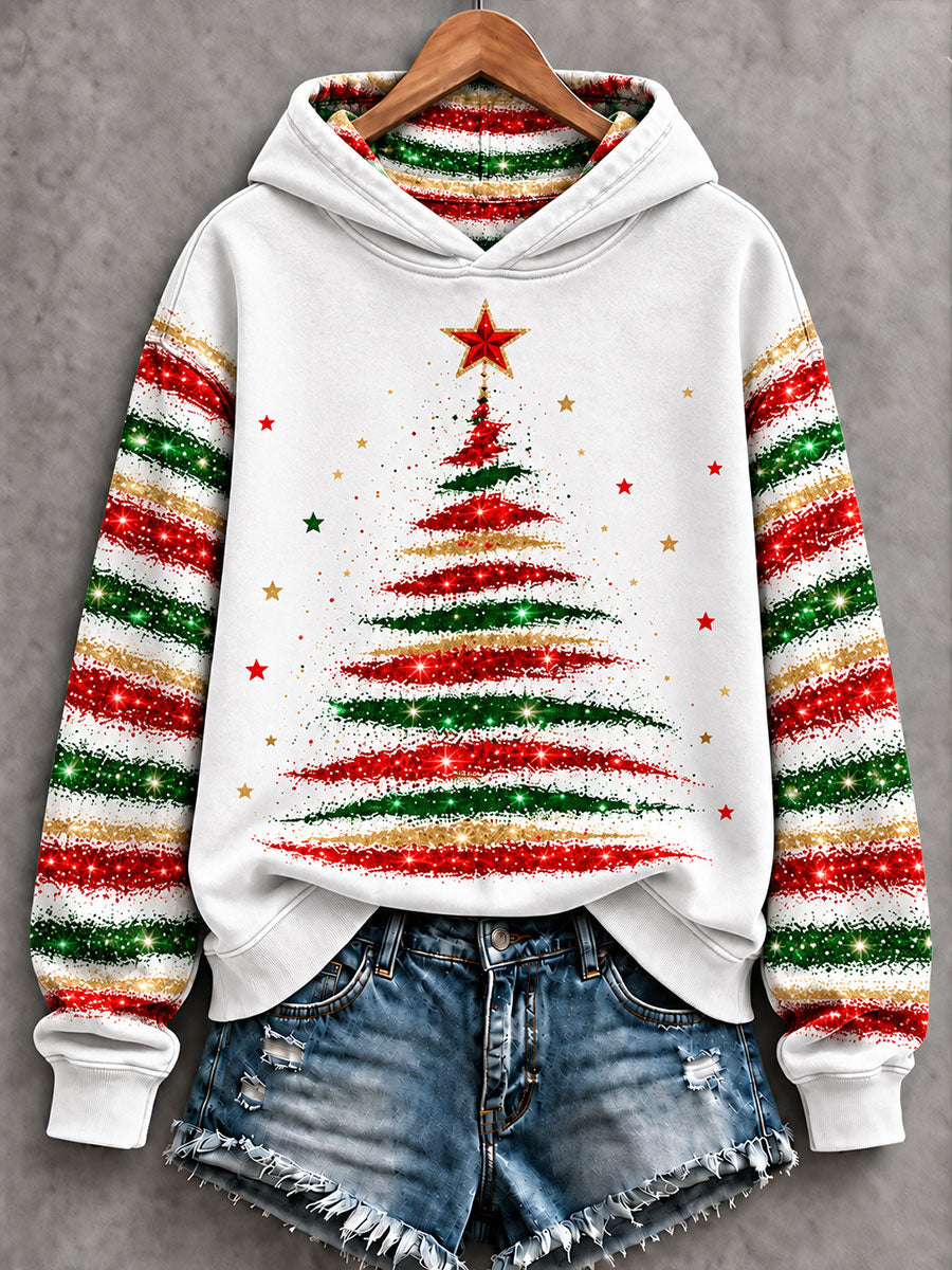Women's Christmas Tree Print Regular Sweatshirt