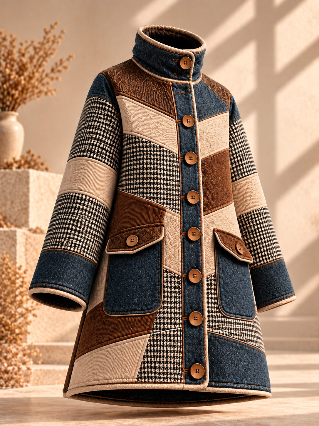 Western Style Long Sleeve Button Up Cardigan Coat