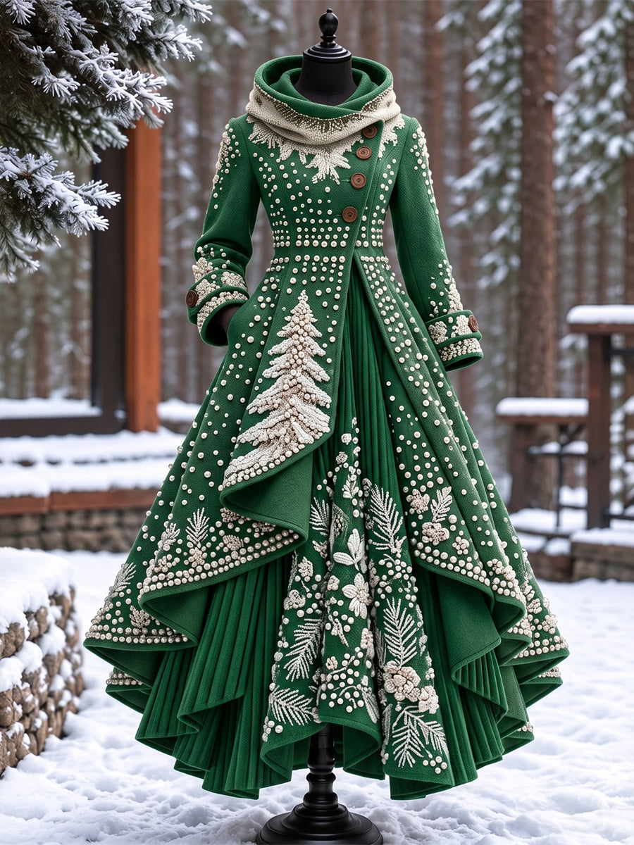 Women’s Vintage High-Collar Asymmetrical Long Maxi Coat
