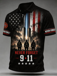 Men's 9.11 Never Forget Print Casual Polo