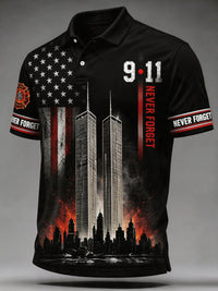 Men's 9.11 Never Forget Print Casual Polo