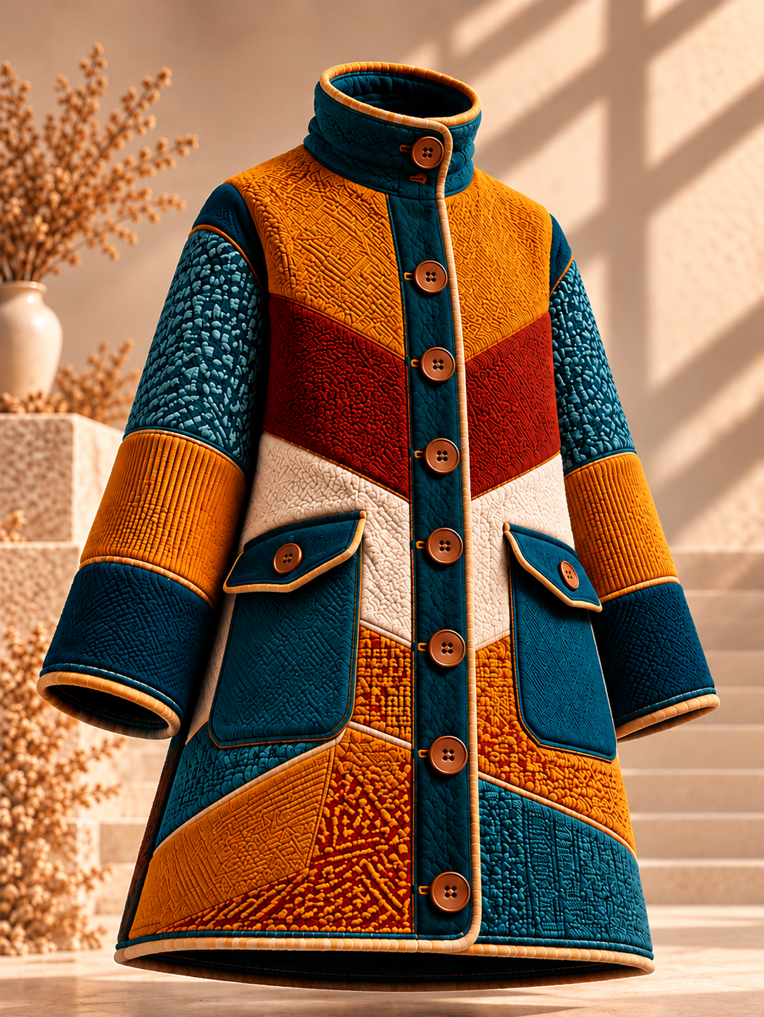 Western Style Long Sleeve Button Up Cardigan Coat