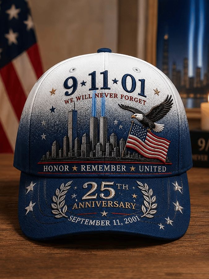 Never Forget 9/11 2001 American Flag Honor The Heroes Baseball Cap