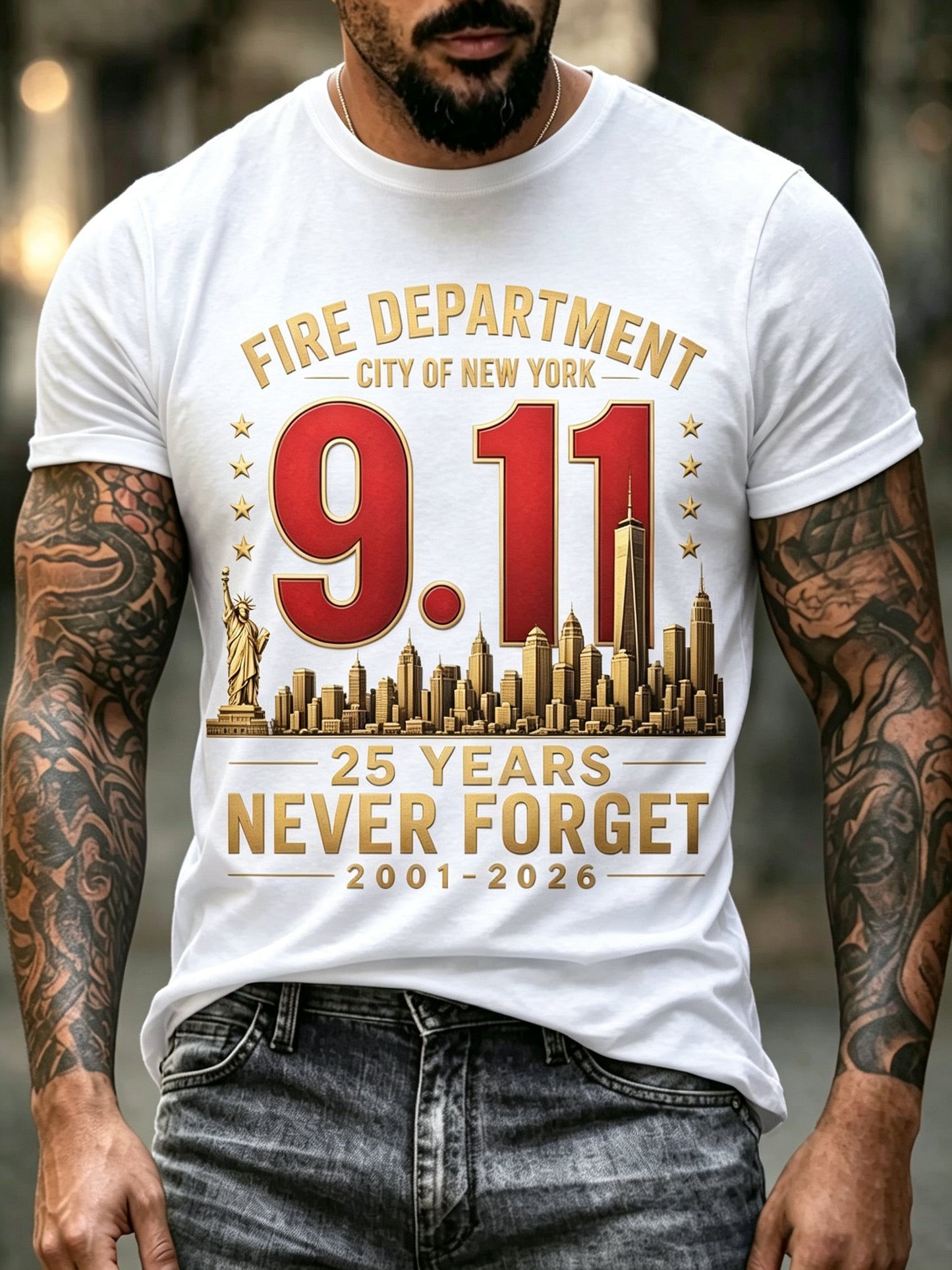 Men's 9.11 Never Forget Printed T-shirt