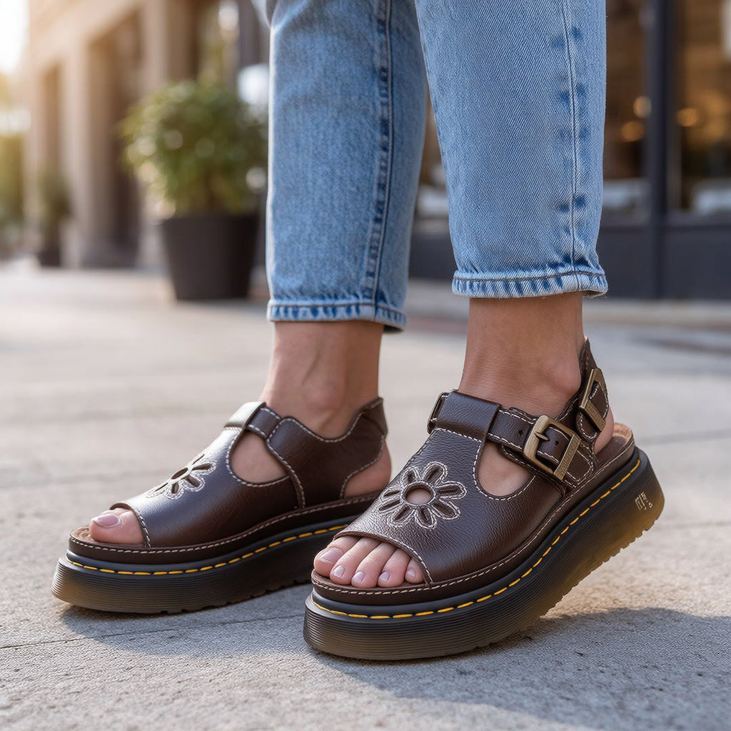 Women's Peep-Toe Platform Open-Toe Roman Sandals