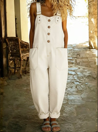 Women's Casual Denim Jumpsuit With Adjustable Buckle