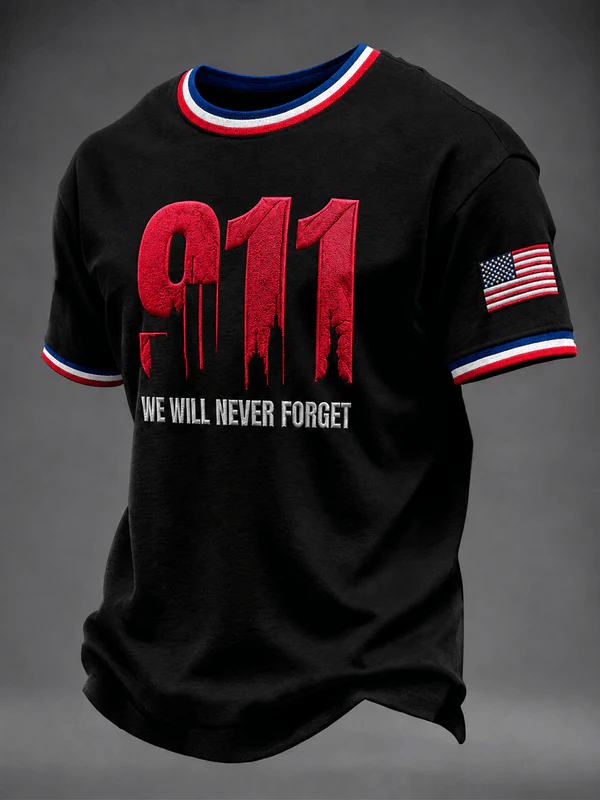 Men's 9.11 Never Forget Print Casual T-shirt