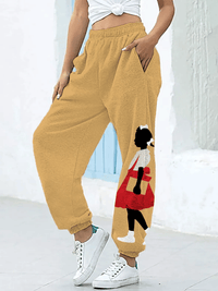 Women's Red Dress Girl Ruby Print Casual Joggers Sweatpants