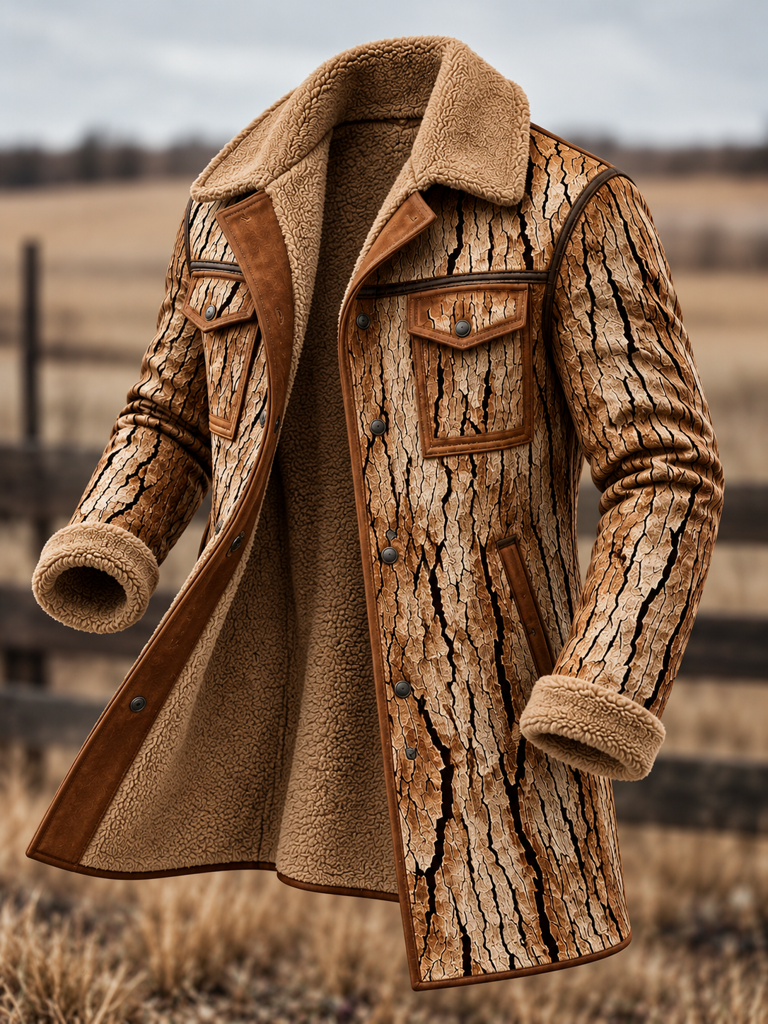 Men's Western Style Long Overcoat