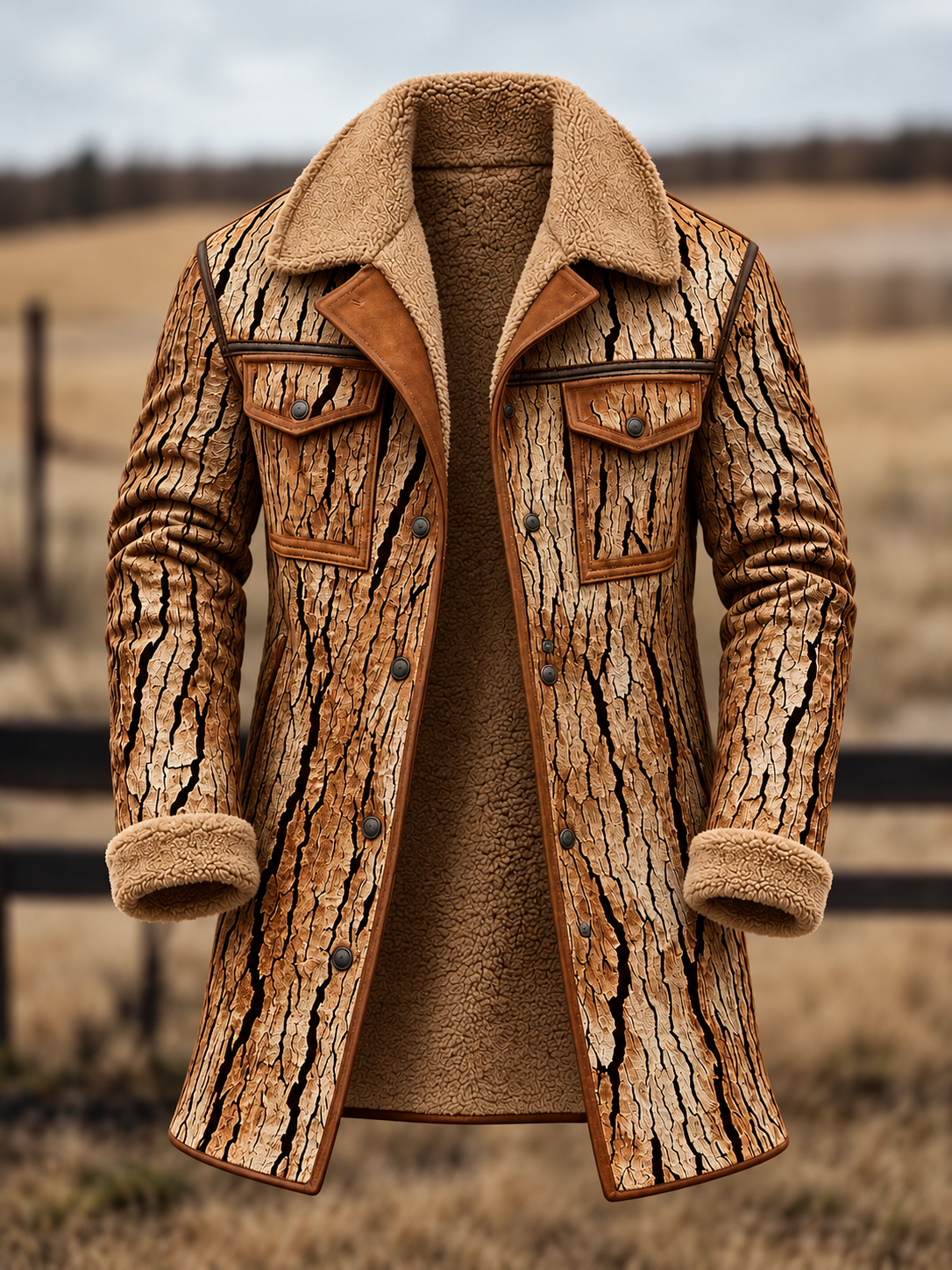 Men's Western Style Long Overcoat