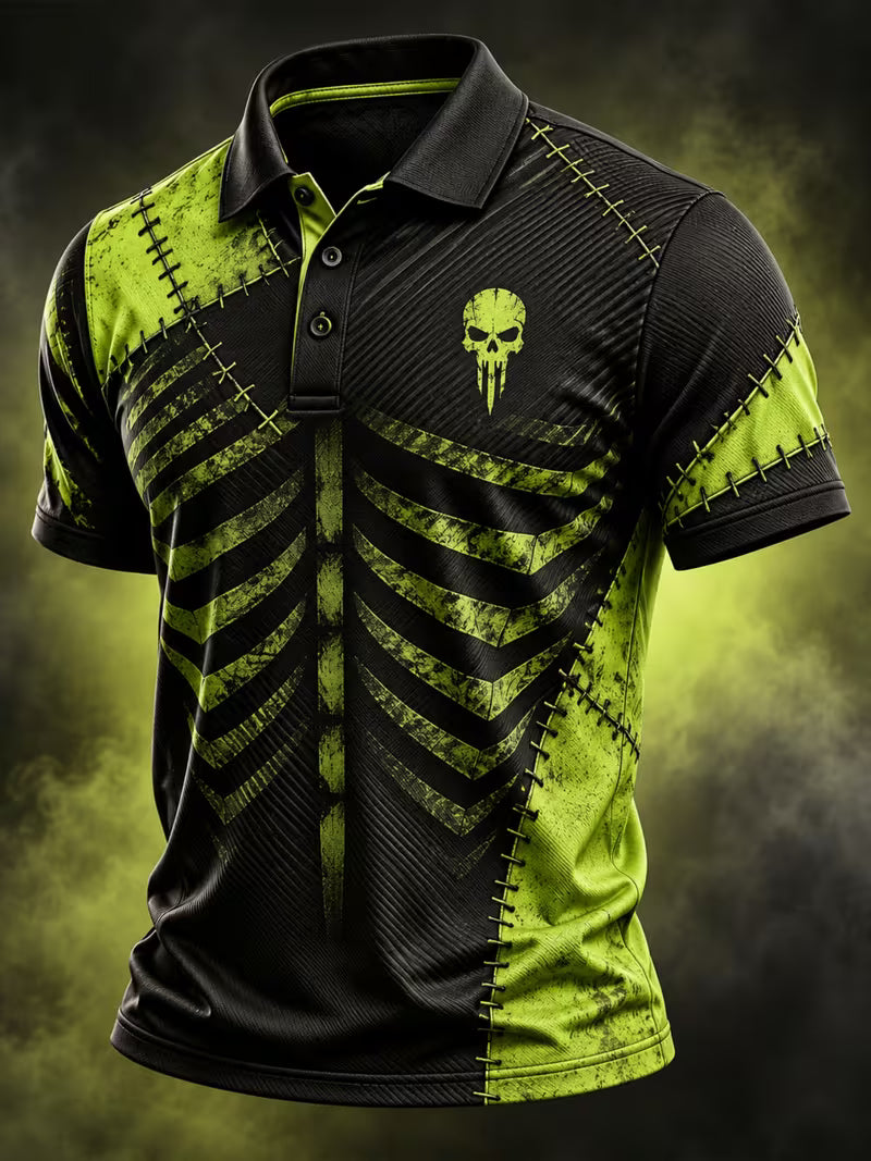 Men's Gothic Art Print Polo Shirt