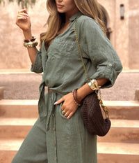 Womens 2 Piece Cardigan and Wide Leg Pants Set