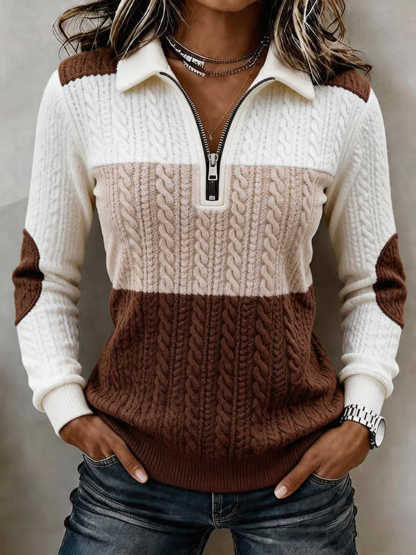 Women'S Textured Color-Block Sweatshirt