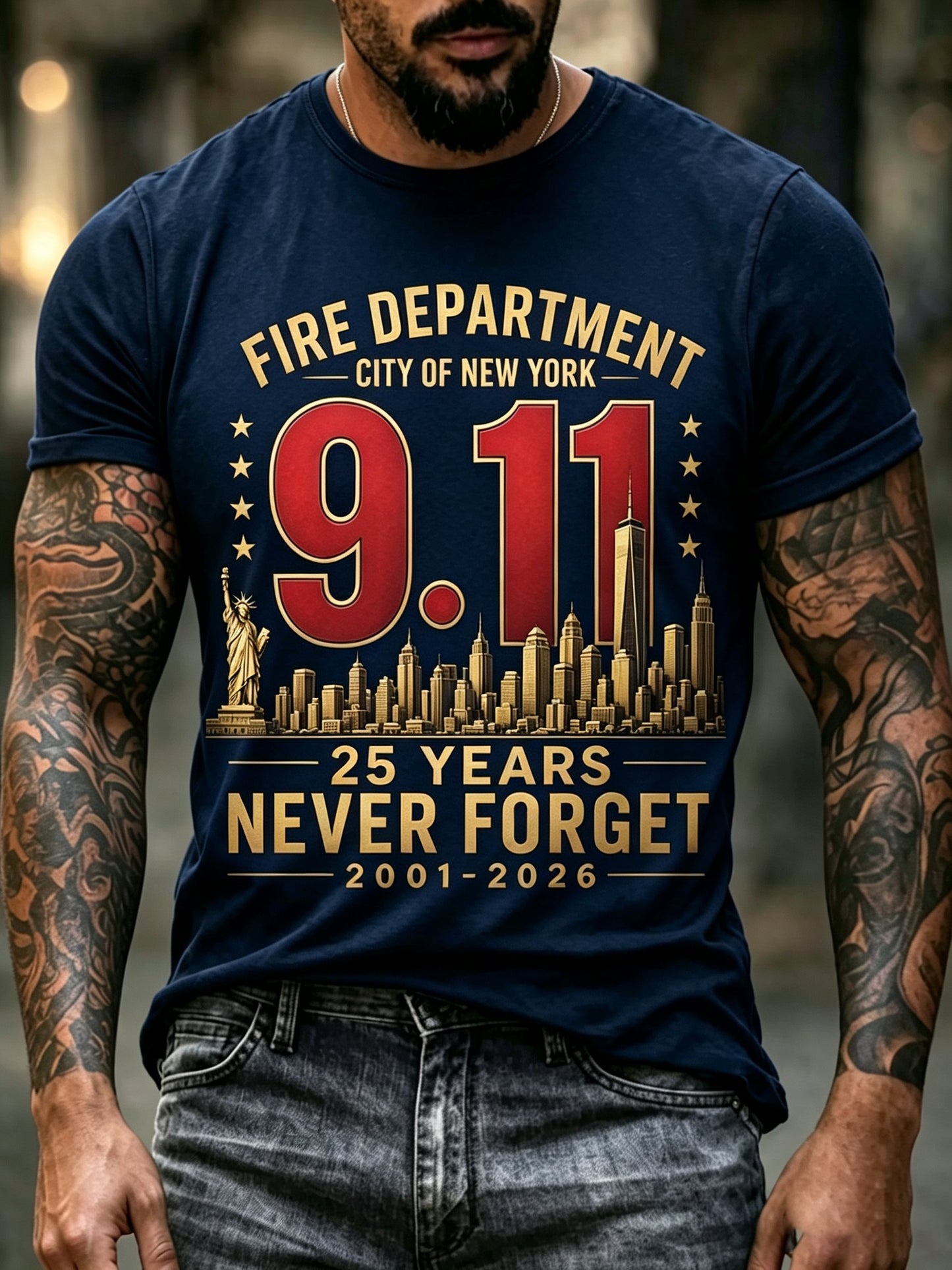 Men's 9.11 Never Forget Printed T-shirt