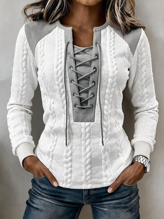 Women's Vintage Color-block Sweatshirt