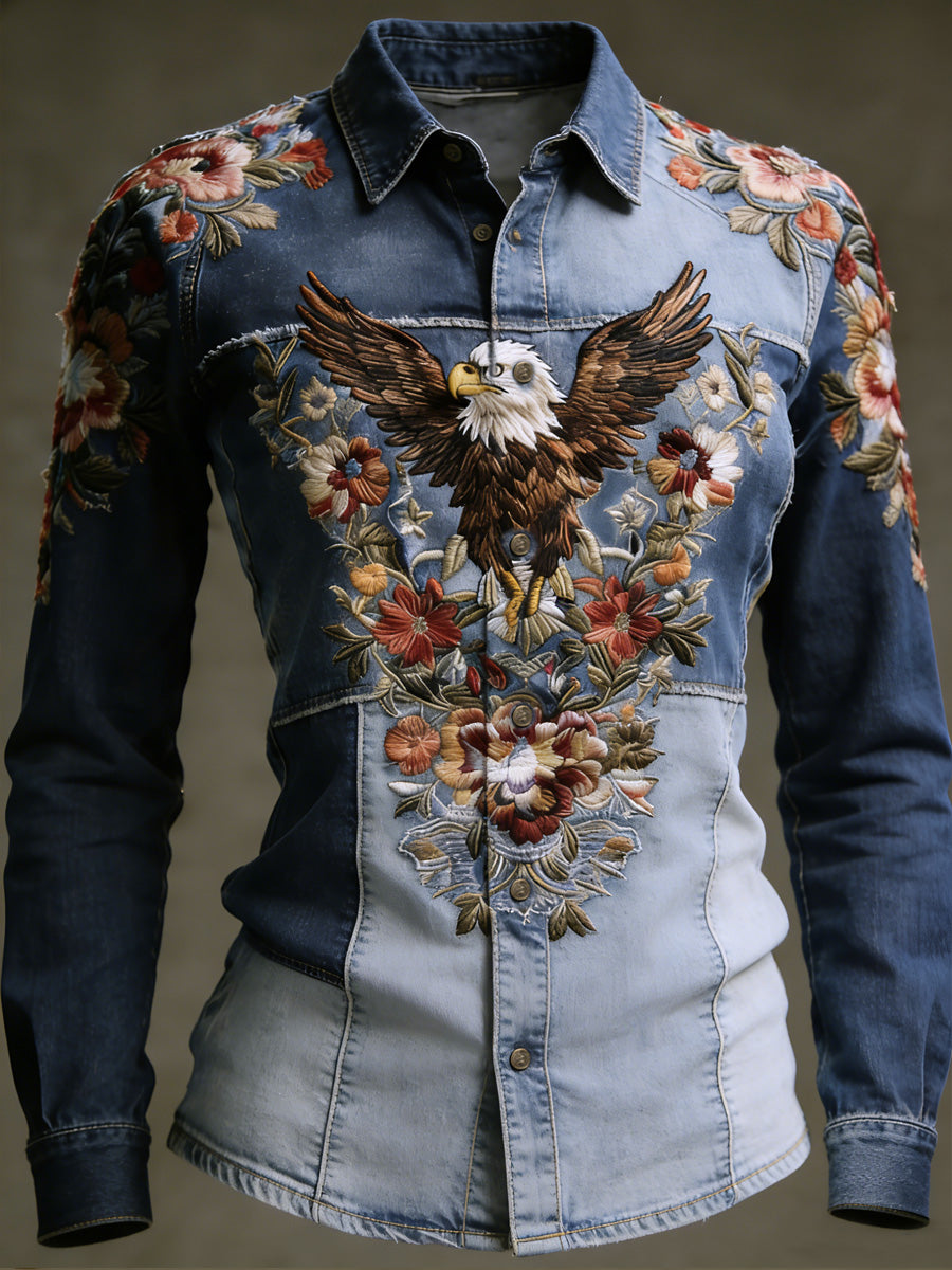Women's Retro Casual American 250th Anniversary Print Vintage Tassel Long Sleeves Shirt