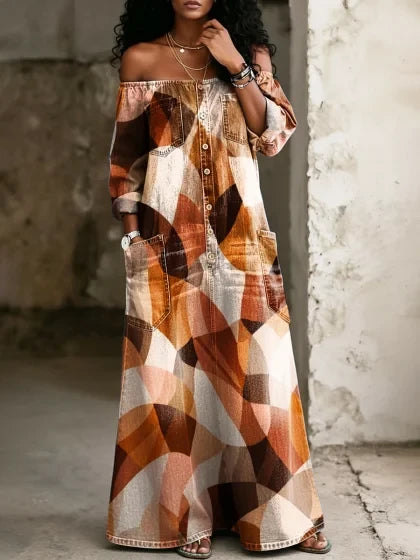 Women's Retro Art Print Jumpsuit