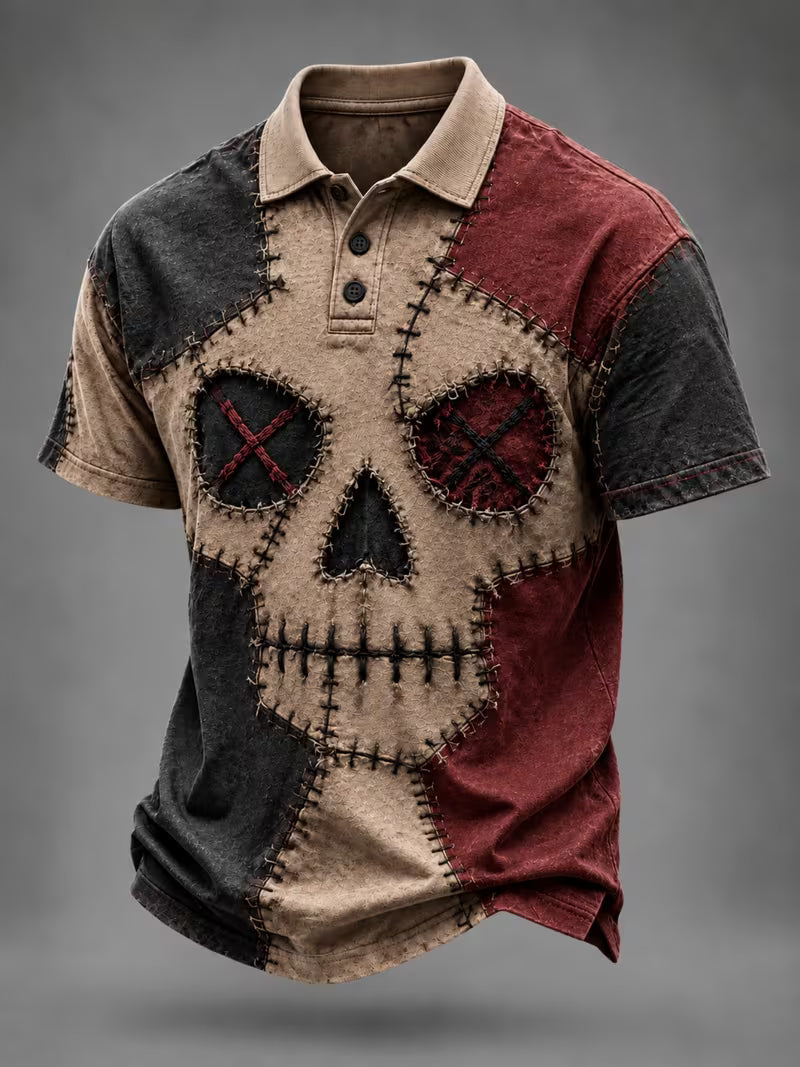 Men's Gothic Art Print Polo Shirt