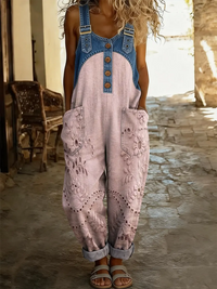 Women's Floral Art Print Jumpsuit